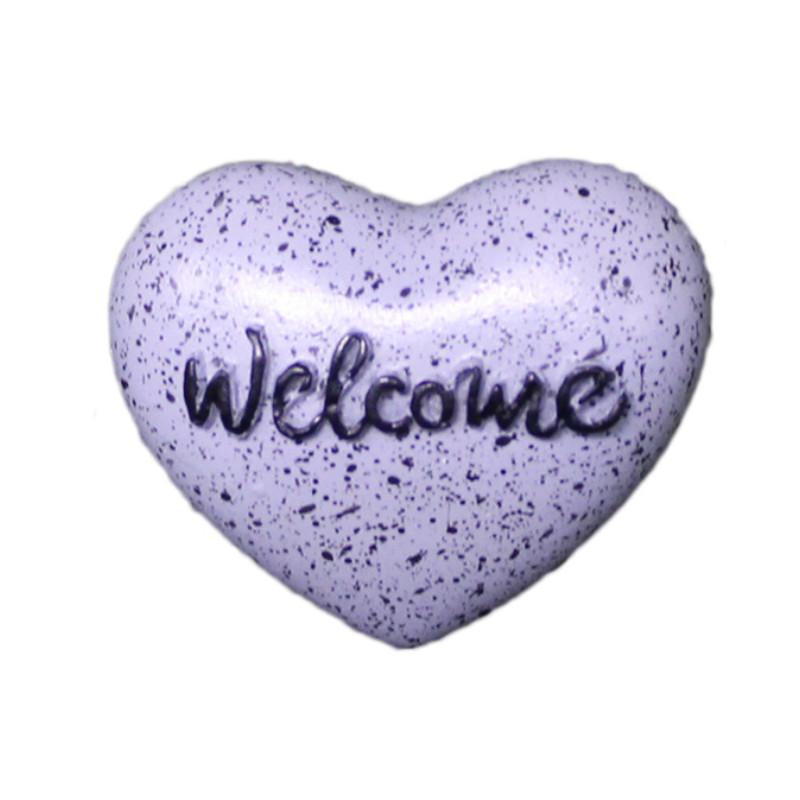 Welcome Garden Resin Ornament With Heart And Maple Leaf For Celebration Gift