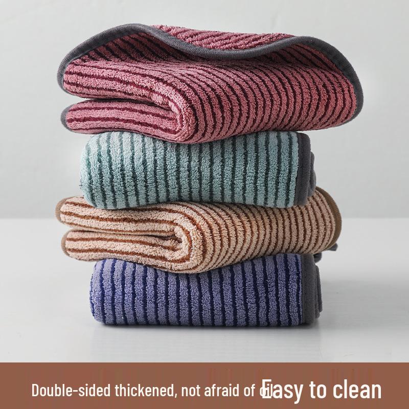 Bamboo Charcoal Oil-Repellent Dish Towel: Thick, Water-Absorbent, Lint-Free Cleaning Cloth 25x25cm - Single Loose