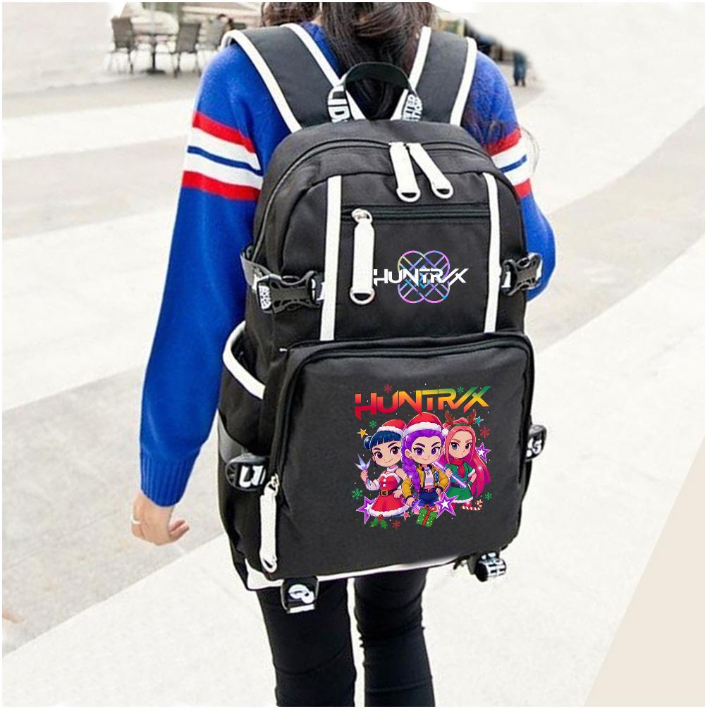 Anime Cartoon K-Pop Demon Hunters Backpack Large Capacity Bookbag Laptop Unisex Student Boy Girl School Bag Large Capacity Travel Outdoor Bag Gift
