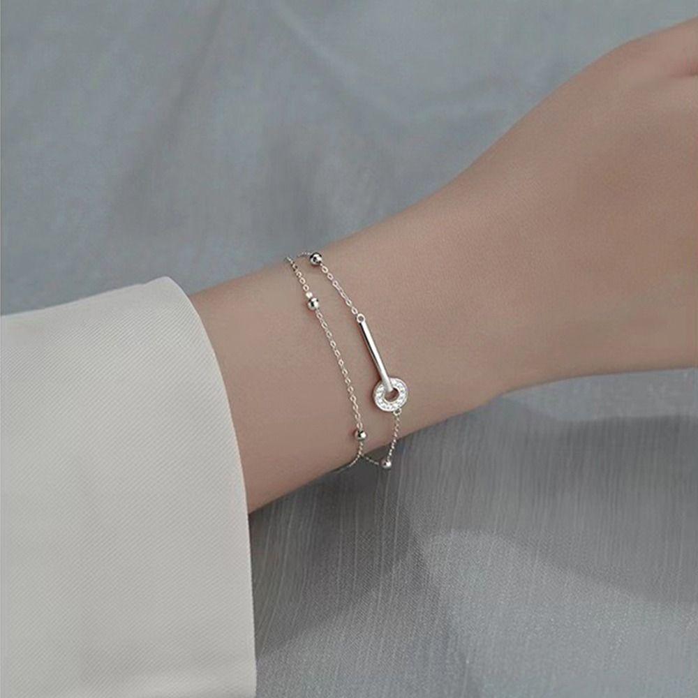 Hollow Heart Girl Gift Hand Chain Women Double Layer Bracelet Fashion Jewelry Korean Style Bracelet
