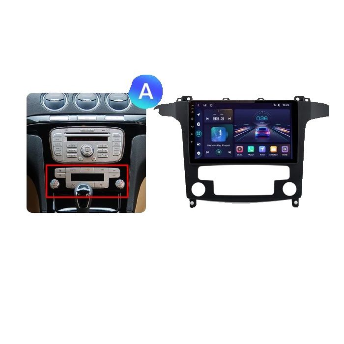 Radio de voiture Ford S Max S-MAX, Contrôle vocal AI, Carplay et 4G, V1 C (1 Go 32 Go) A