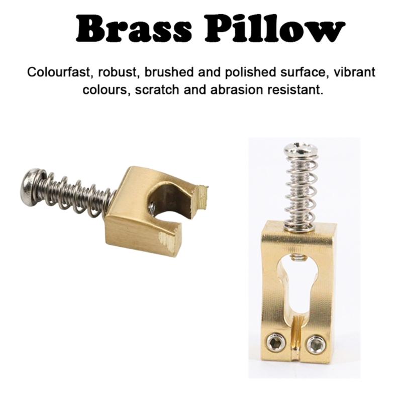 6Pcs Guitar Tremolo Bridge Saddles Brass Vibrato Bridge Saddles Replacement Electric Guitar Gourd Bridge Saddles Enduring