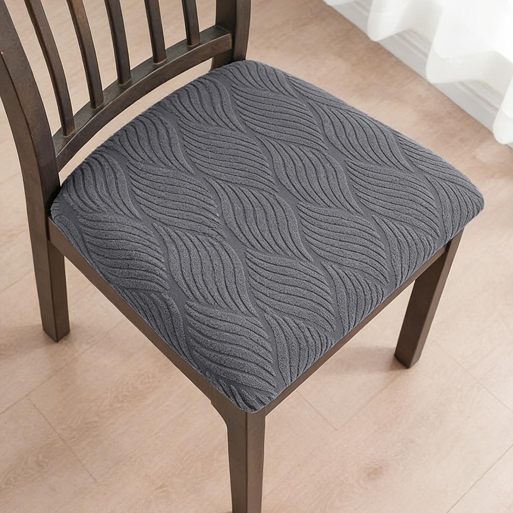 4/6 Pieces, Elastic Lace Up Dining Chair Seat Cover, Thick and Warm, Removable and Washable, Waterproof, Oil Resistant, Anti Slip, Solid Color