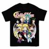 Sailor Moon T-shirt Women's Black Short Sleeve 2025 New Design Sense Ins Loose Cotton Cartoon On Clothes