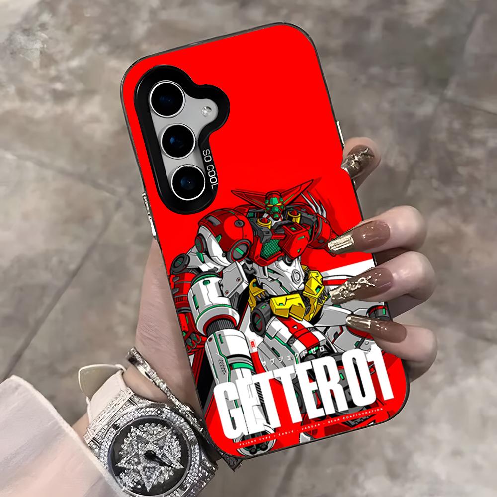 Getter Robo Phone Case For Samsung S25 Ultra S23 S22 S21 S20 Ultra Plus S24 Fe A54 A55 Color Silver Cover