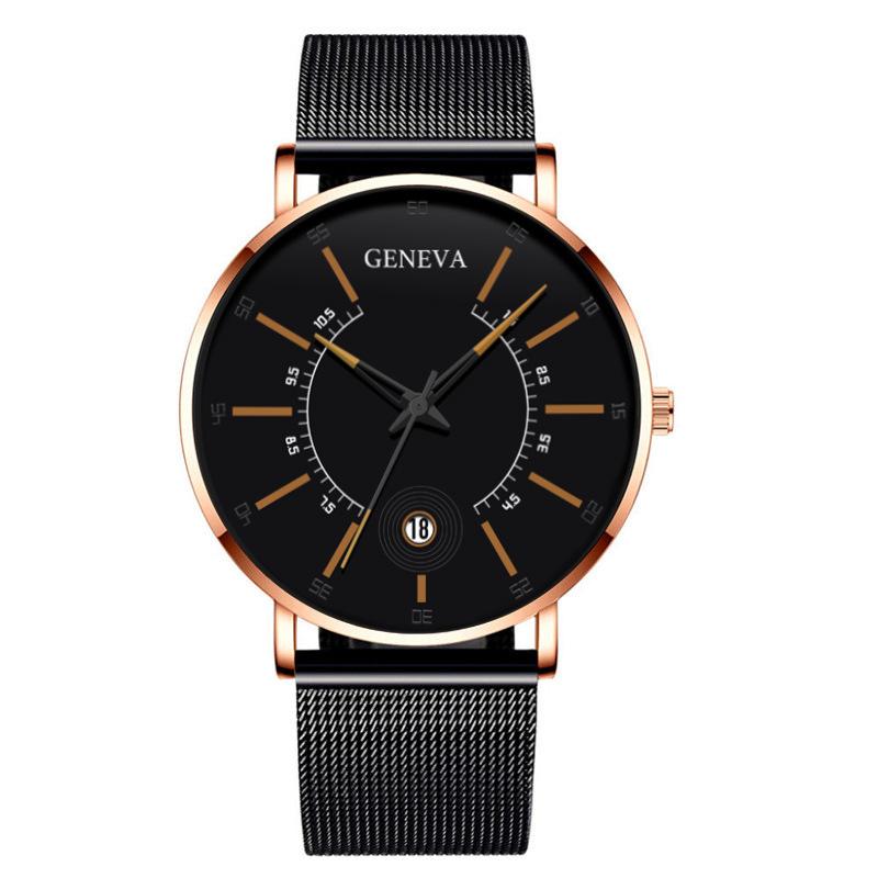 Fashion Business Watch Web Strap Men's Watch Stainless Steel watch Quartz watch New creative calendar watch