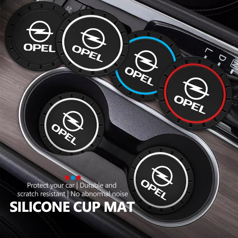 BBGK3 2pcs Car Coaster Water Cup Bottle Mat Silicone Non Slip Pad For Opel Corsa Mokka Astra Cascada Adam Insignia Meriva Vectra