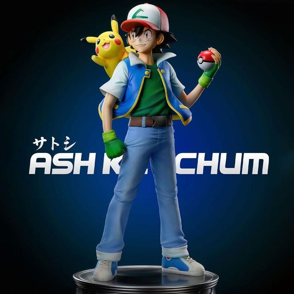 Anime figurka Asha Ketchuma 18 cm PVC GK Soška Model Sběratelská panenka Pro dekoraci pokoje stolu Akční figurka Hračka s Brockem a Misty