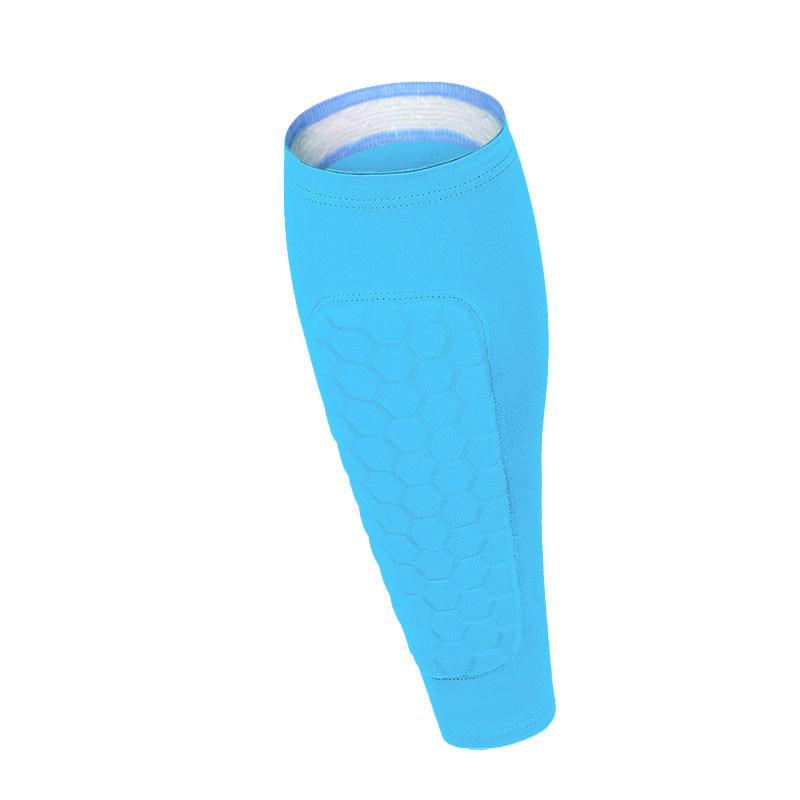1Pcs Soccer Shin Defender Shin Guards Pads Perfect For Kids Youth Adult Calf Area Compression Sleeve With Honeycomb Pads Shin Guard M синий
