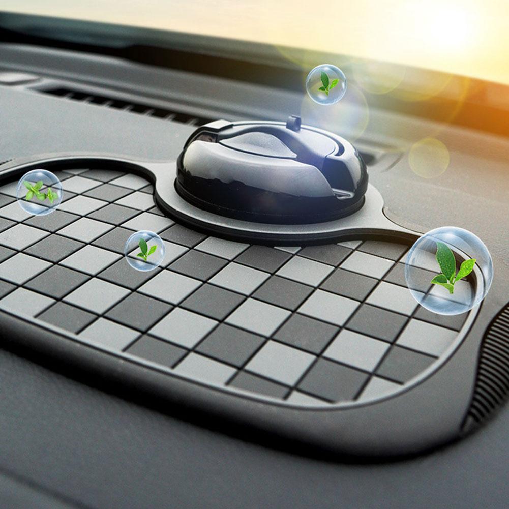 Car Dashboard Anti Slip Mat 360-Degree Rotation Dashboard Phone Holder With Hide Parking Number Plate Interior Accessories