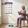 Wandbehang Fitnessposter Tai Chi Trainingsrolle Poster, Sitz-/Gehbewegungen Anleitung, Großformat Übungswerkzeug Hochauflösende Tafel