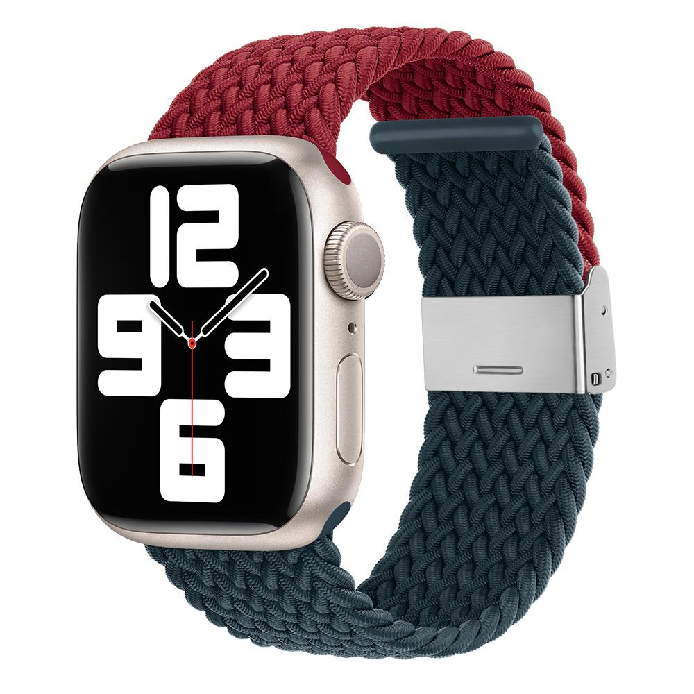 

For Apple Watch Series 10 46mm/Ultra 2 Ultra 49mm/Series 9 8 7 45mm/6 5 4 SE (2023) SE (2022) SE 44mm/3 2 1 42mm Nylon Strap Braided Watch Band Baby Blue/Starlight