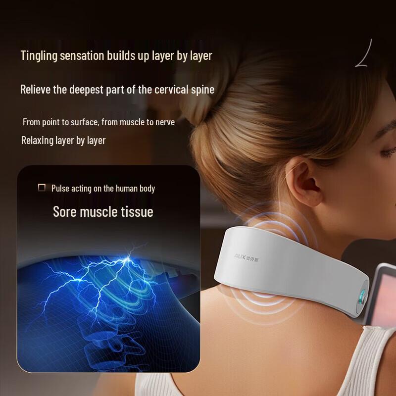 AUX Cervical Spine Neck Massager with Heat and Pulse CN plug (adapter included)