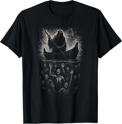 Reaper Horror Goth Charon Hades Underworld Mythology Alt Art Gift Unisex T-Shirt