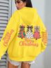 Colorful Bow Tree Print Women's Christmas Hoodie Sweatshirt