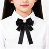 Black Memorial Black Bow Brooch Fabric Bowknot Bowtie Necktie New Shirt Collar Pins  Women