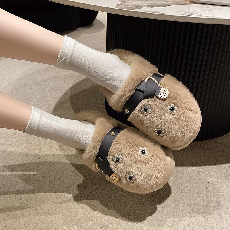 Women s Lightweight Comfortable Non-slip Heightening Winter Warm Plush Lining Non-slip Durable Casual Cotton Slippers Fur Shoes 3637 4260₽