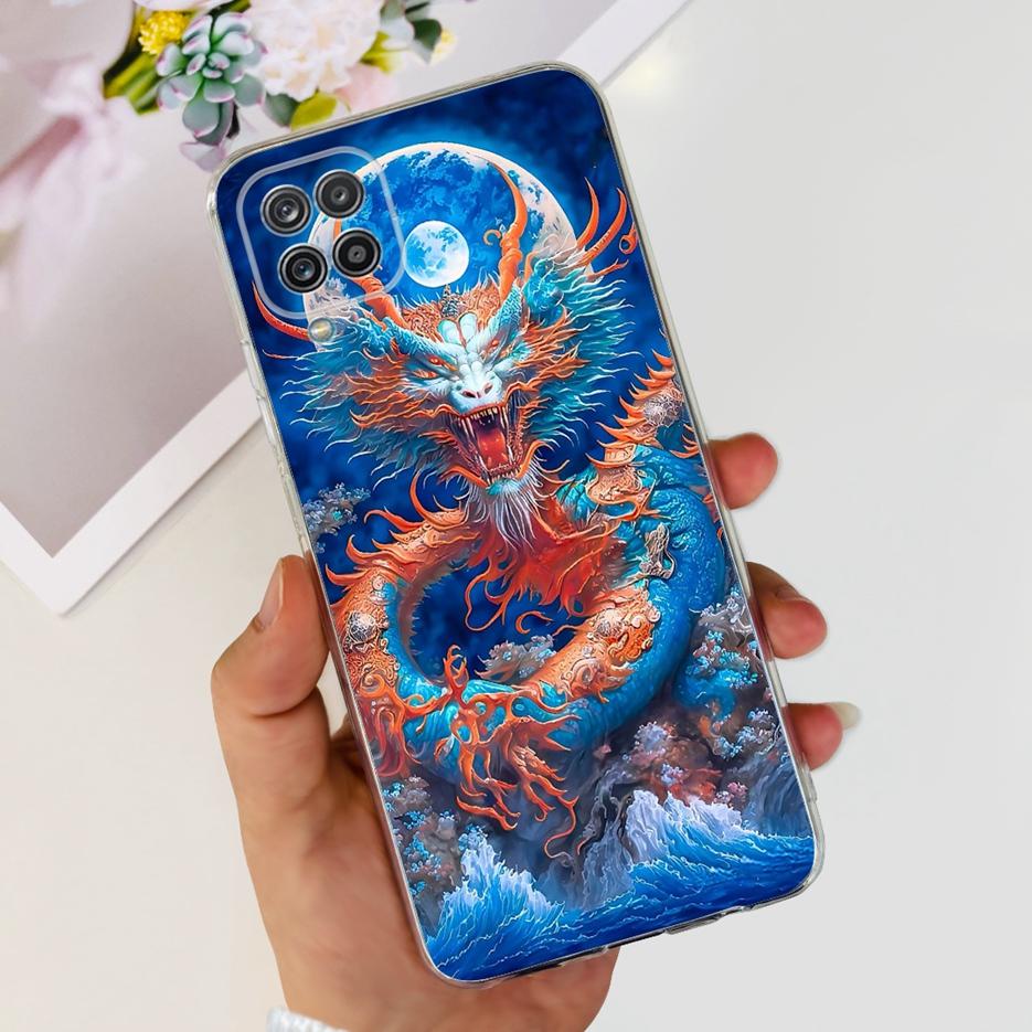 For Samsung Galaxy A12 Case F12 M12 Fashion Painted Cover Clear Silicone Phone Cases For Samsung A12 M 12 Galaxy M12 Soft Fundas