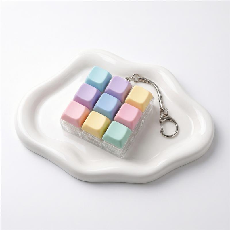 Kawaii Mini Mechanical Keyboard Clicker Fidget Toy Portable Keychain ASMR Sound Stress Relief Backpack Pendant Portable Gift Toy
