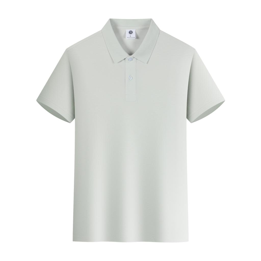 Summer Pure Cotton POLO Shirt Short-sleeved T-shirt Heavy Solid Color 220g Simple Lapel Top for Men and Women