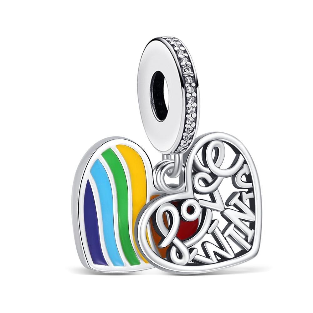 Copper Rainbow Charm Lgbtq Charms Jewelry Making Fit Bracelet To Make Good Wishes Gift For Expressing Love Equality
