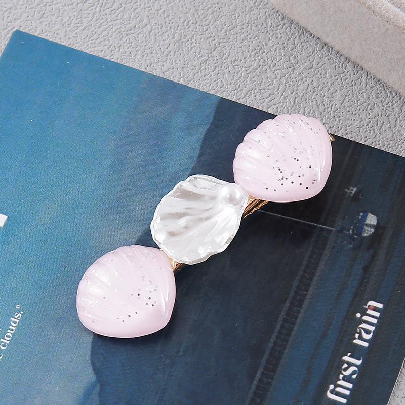 New style cream shell starfish knot hair clip female forest sweet and simple girl heart cute duckbill clip