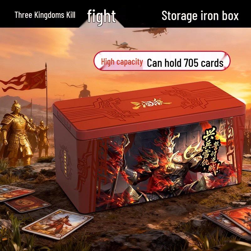 Lu Bu Stil Sammlerblechdose für das Three Kingdoms Kill Kartenspiel - Tragbare Eisenaufbewahrung für Brettspielzubehör