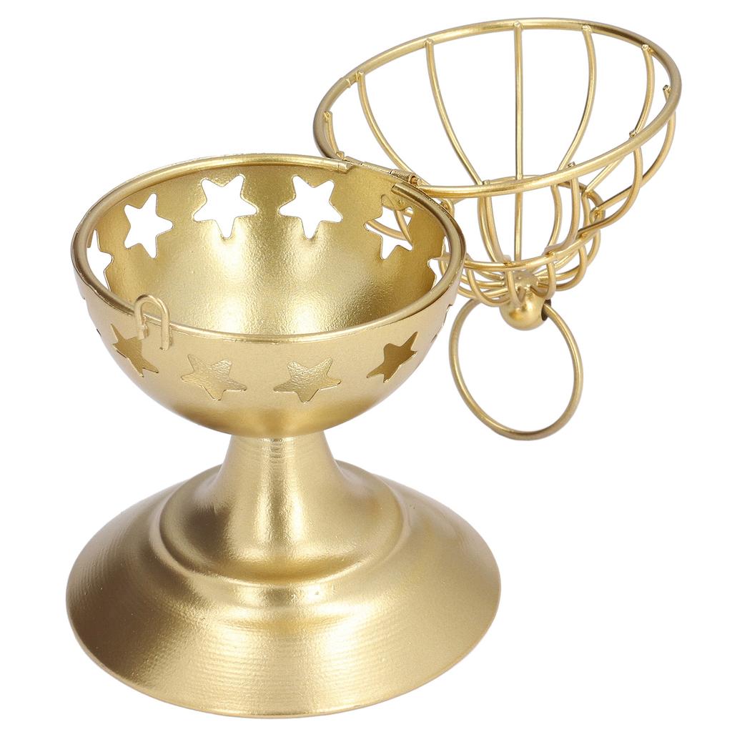 Guld Ljusstake Fågelbursstil Premium Metall Robust Hållbar Bred Användning Enkel Rengöring