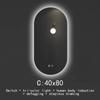 Smart Touch Screen Anti-fog Wall Hanging Bathroom White Light Led Lamp Mirror Oval Frameless Explosion-proof Bathroom Mirror
