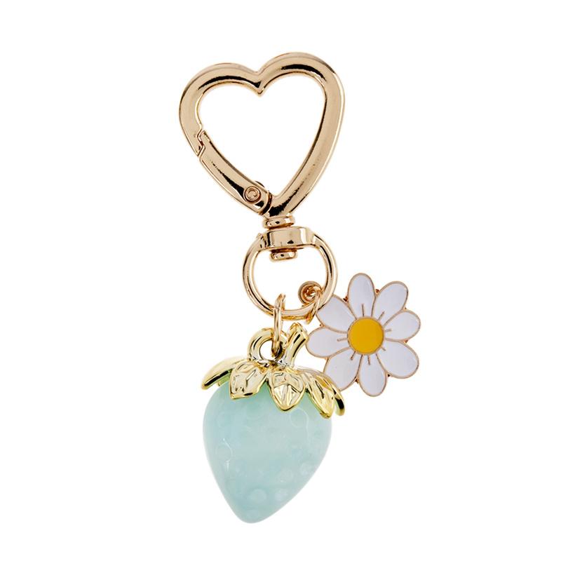 New Strawberry Keychain Keyring Stylish Pendant Keychains Flower Keyrings Ornament Backpack Pendants Gift for Fashion Jewelry