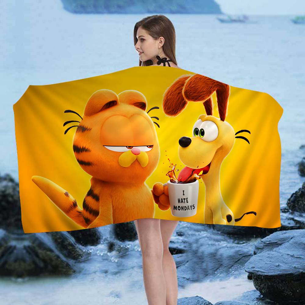 Cute-T-Garfields Microfiber Blanket Quick Drying Beach Towels Oversized Printing Super Absorbent Pool Towel Blanket