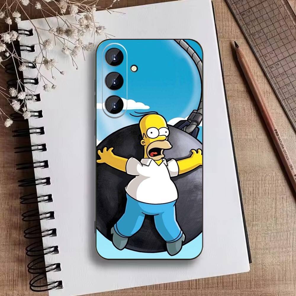 The D-Simpsons Cartoon Phone Case For Samsung Galaxy A73,A21s,A22,A31,A52,A53,A71,A41Soft Black Shell
