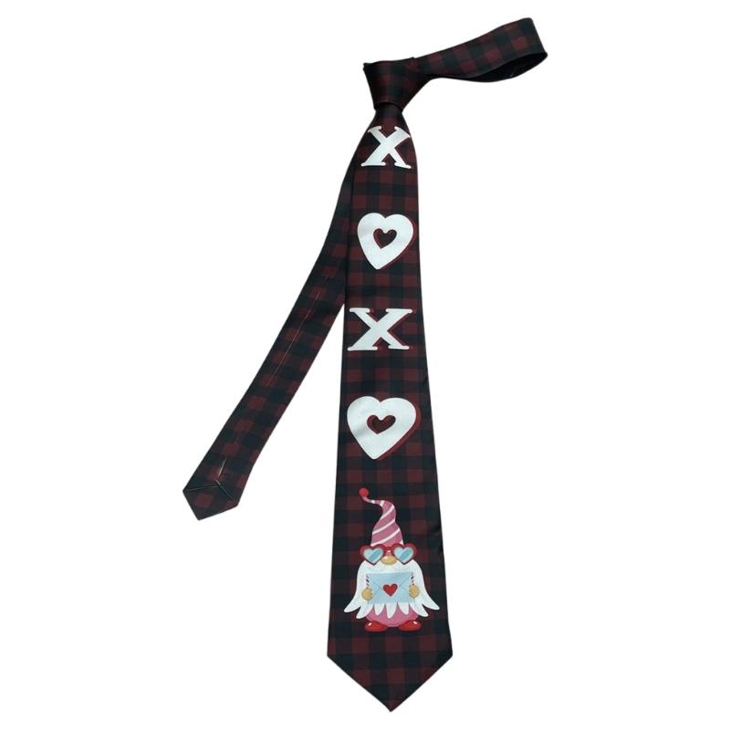 

Fashion Love Heart Print Design Necktie For Men Valentine Gift Soft Polyester Silk Blend Tie Adjustable and Comfortable
