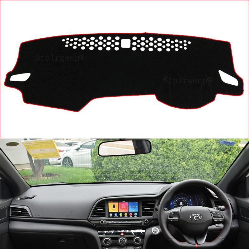 

For Hyundai Elantra 2016 2017 2018 2019 AD Avante Dashboard cover pad sun protection pad UV protection mat Right Hand Drive Black and Red Edge