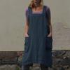 New Fashionable Women's Cotton And Linen Loungewear Loose Long Tops