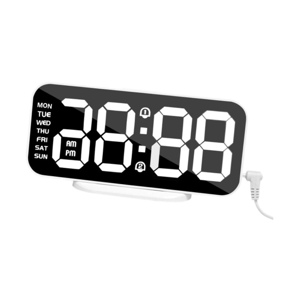 Digital Alarm Clock Bedside Clock 3 Levels Brightness for Dormitory Modern
