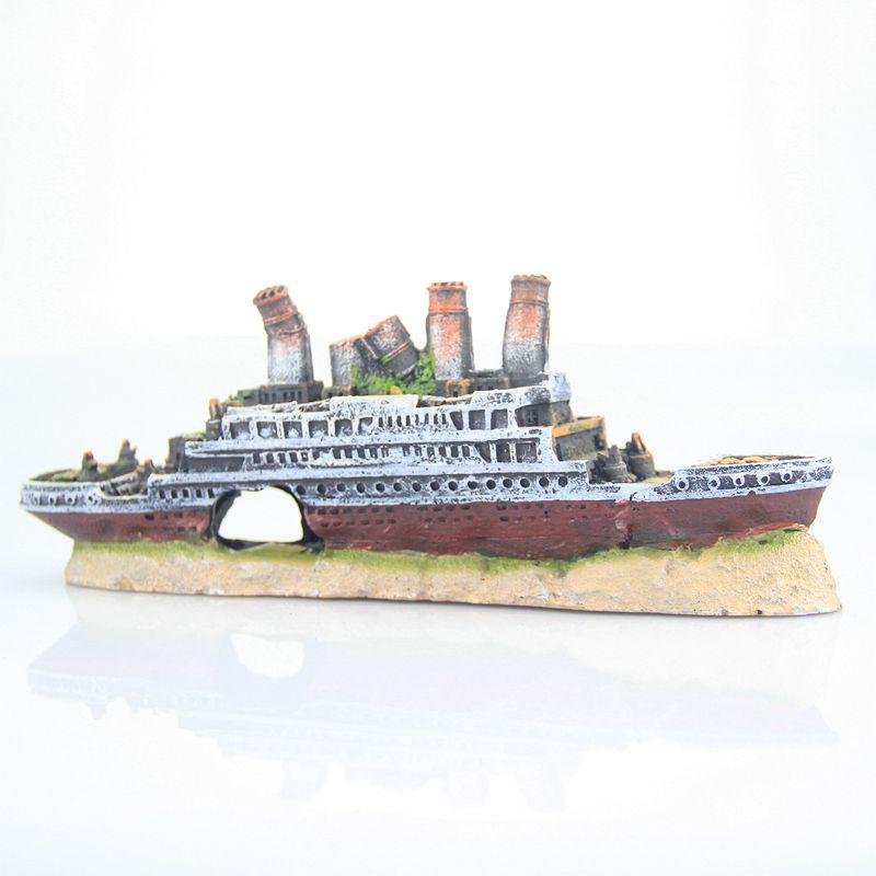 Fish Tank Landscaping Pirate Ship Titanic Submarine Aircraft Carrier Military Shipwreck Wreck