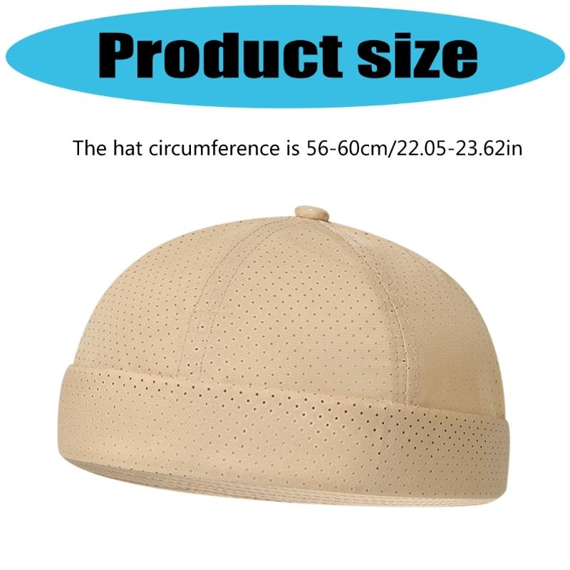 Lightweight Quick Dry Polyester Beanies With Adjustable Strap Casual Brimless Hat For Running Gym Daily Use