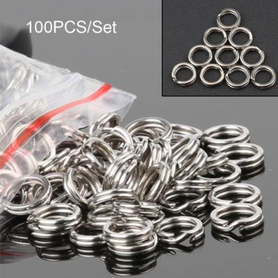 Portable High Quality Line Tackle Fishing Split Rings Swivel Snap Stainless Steel Fish Connector