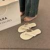 French flat-bottomed retro versatile flip-flops women's summer wear seaside beach cool slippers red flip-flops
