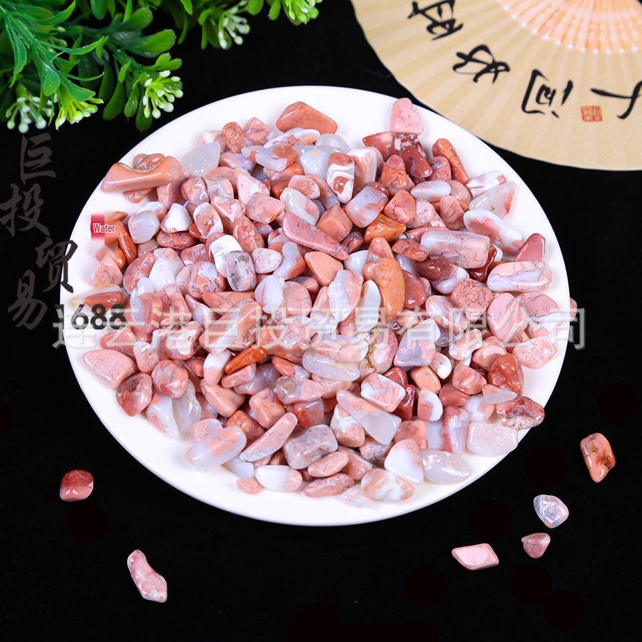 Natural Pink Agate Gravel Decoration - Cherry Blossom, Lace Patterns, Raw Ore Ornaments for Aquarium or Home Decor