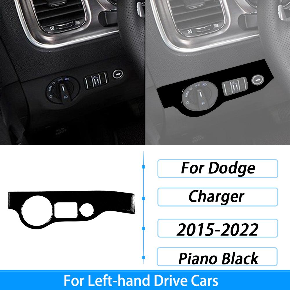 For Dodge Charger 2015-2022 Piano Black Central Control Radio CD AC Panel Trim Cover Car Interior Decoration Accessories Sticker