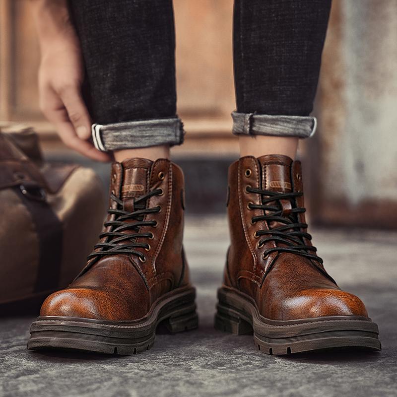 Hot Autumn and winter men's boots Classic British design style Daily Business Office Outdoor leisure party Quality Brown shoes