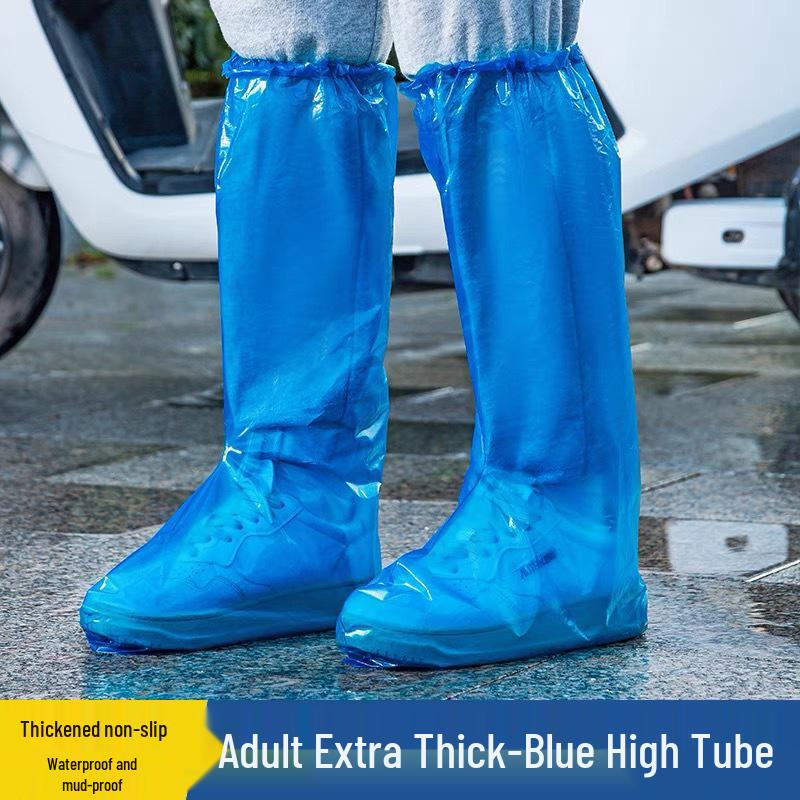 Waterproof Anti-Slip Mid-Calf Disposable Rain Shoe Covers for Men and Women