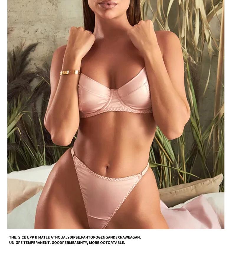 Popular Russia Satin Lingerie: Slim-Fit Anti-Sag Bra Set for Enhanced Shape