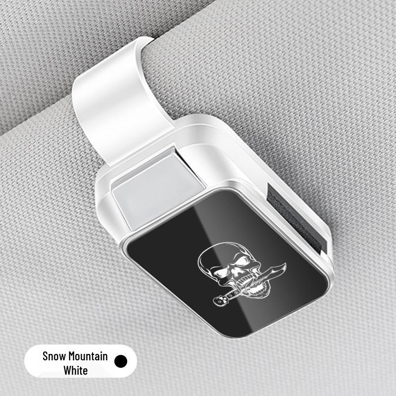 Multifunctional Skull Head Car Glasses and Ticket Sun Visor Clip