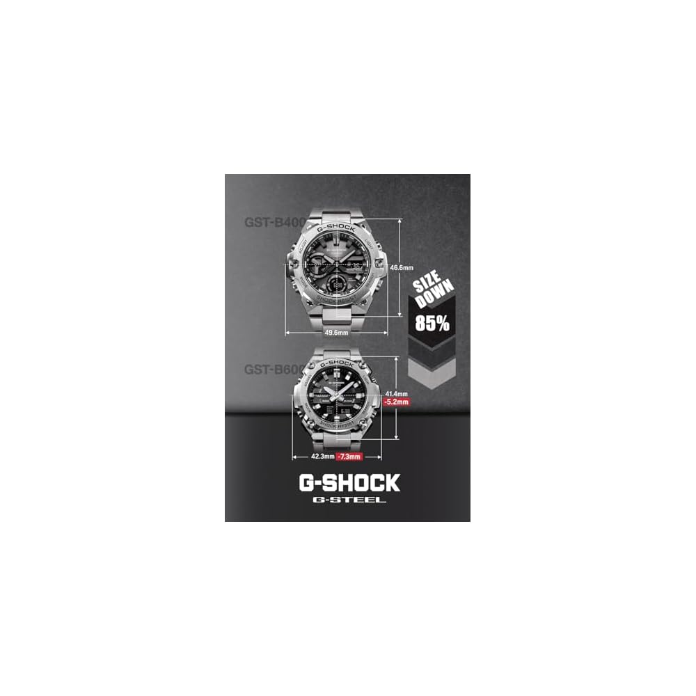 Casio G-Shock G-STEEL Solar Bluetooth Watch Men's Silver Stainless Steel  GST-B600D-1AJF