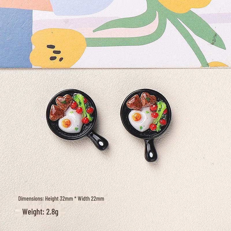 DIY Cartoon Resin Accessories: Bread, Fries, Cream, Hair Clips, Shoe Buckles & Stickers