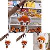 Ailurus Fulgens Cartoon Raccoon Kids Shoulder Bag With Plush Toy For Girls And Preschool Use