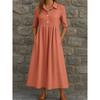 JPNTKY Mode Zomer Lente Effen Kleur Print Korte Mouw POLO Kraag Casual Jurken